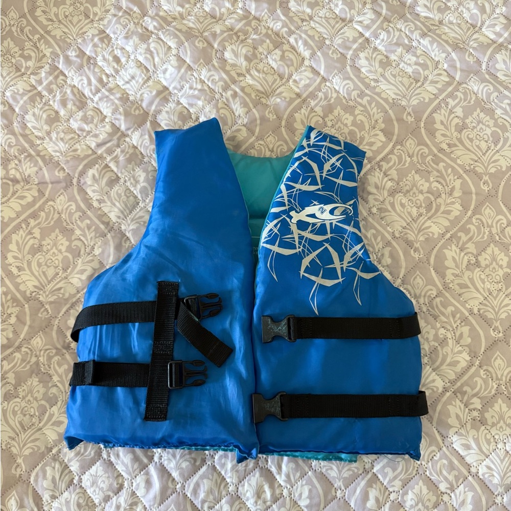 Blue Life Vest with Black Straps
